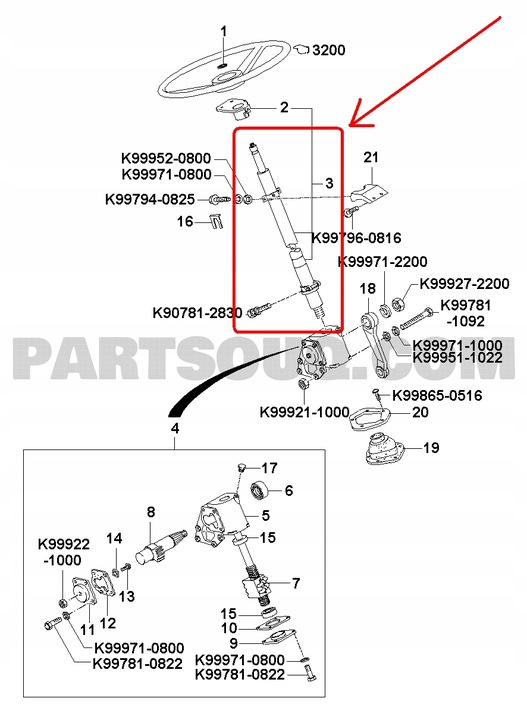 фото №9, Колонка кермова kia ceres 1996-97 0k68a32100b