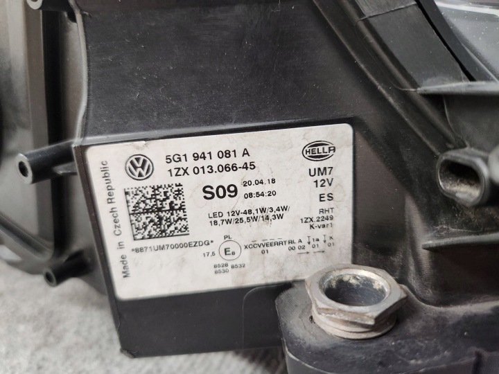 фото №16, Фара передняя передняя левая vw golf vii рестайлинг gti полный led 5g1941081a 16-
