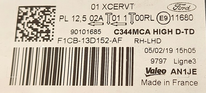 фото №9, Ford c-max ii рестайлинг 15-19 лампа bi-xenon правая комплектная f1cb-13d152-af