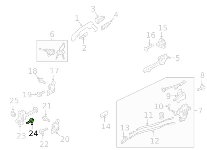 фото №8, Винт, засов дверь - kia nitro sorento carnival oem номер 11251 08256b