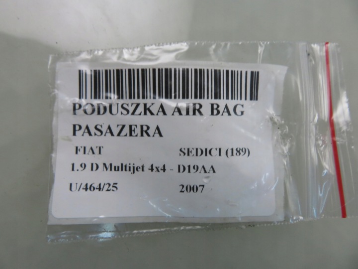 фото №6, Подушка пассажира fiat sedici 189 7391079j10 7392079j00