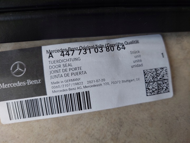 фото №9, Прокладка дверь сдвижных - правая - mercedes v класс - vito w447