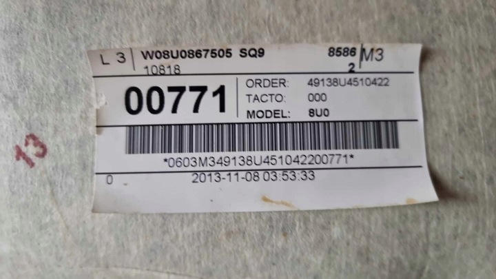 фото №7, Потолок audi q3 8u 2013r w08u0867505 sq9 mondsilber