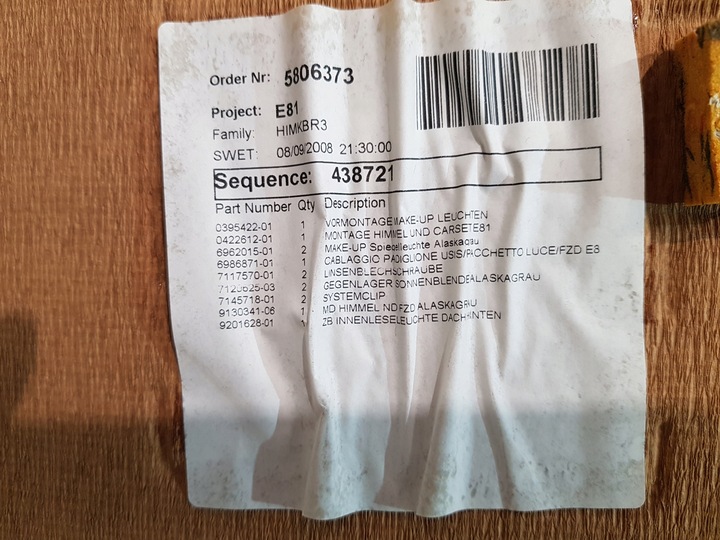 фото №16, Потолок bmw e87 рестайлинг hb 3 дверь eur комплект