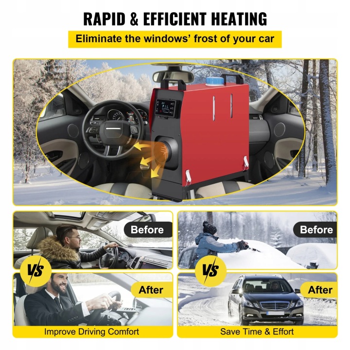 фото №8, Vevor отопление стояночный отопитель 12v 8kw lcd