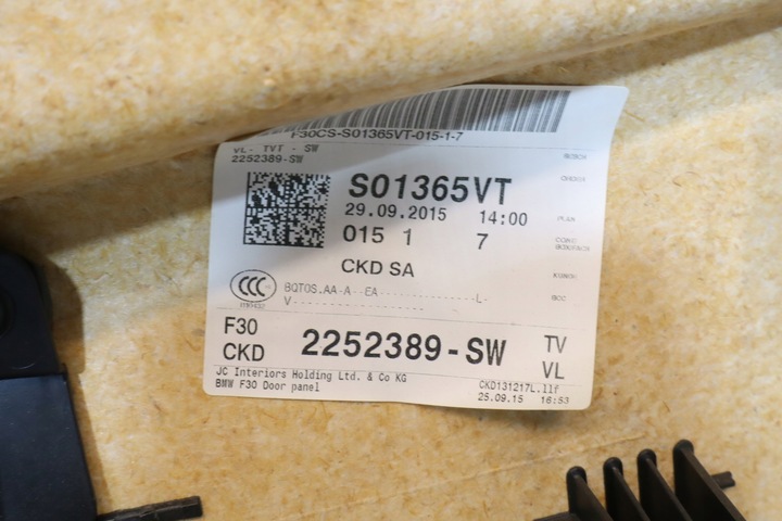 фото №7, Боковина оббивка двері лівий перед bmw 3 328i f30