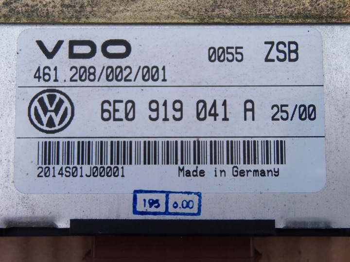 фото №4, Блок управления модуль vw lupo arosa 6e0919041