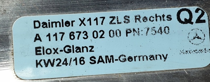 фото №11, Cla 117 планка нижняя стёкла крыльев зад правая оригинал