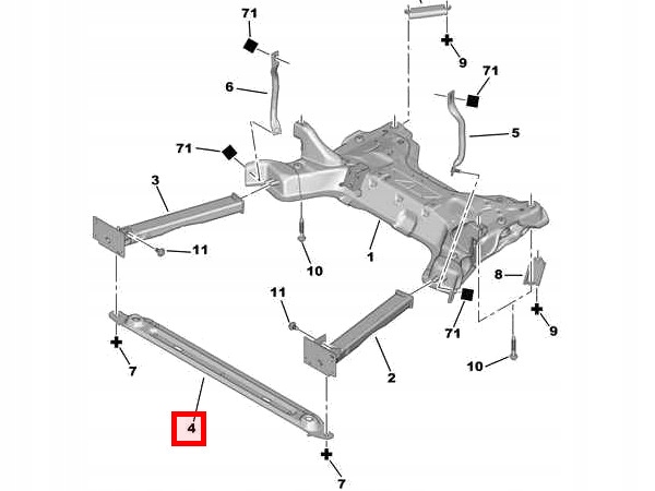 фото №4, Балка pas переднее dół радиатор do citroen c4 picasso berlingo iii ds5