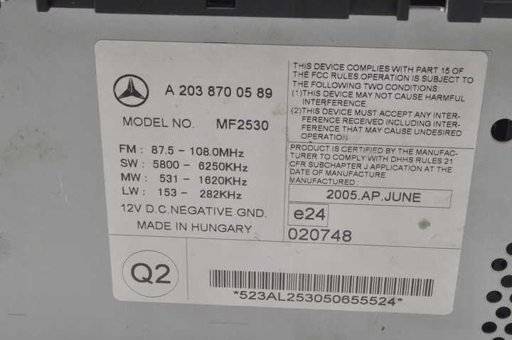 фото №8, Mercedes w203 радио cd a2038700589
