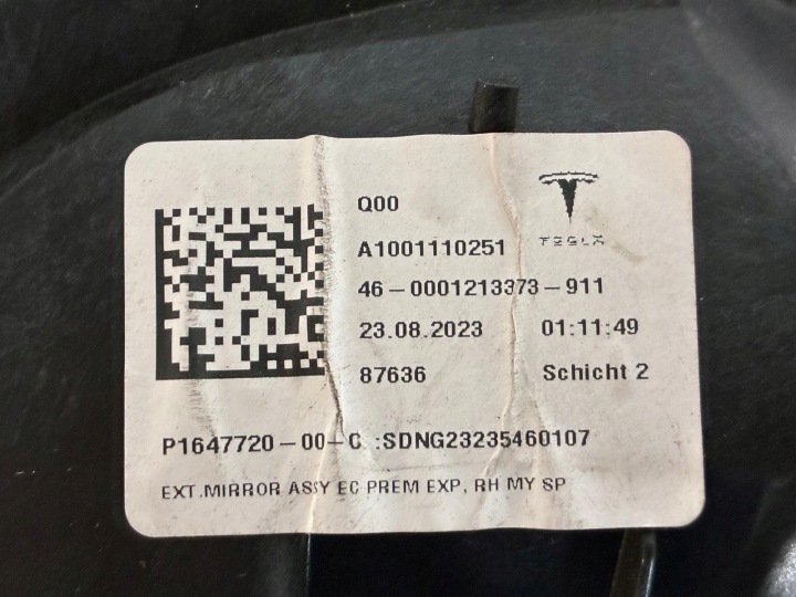 фото №9, Зеркало правое tesla модель 3 iii 11 pin eu