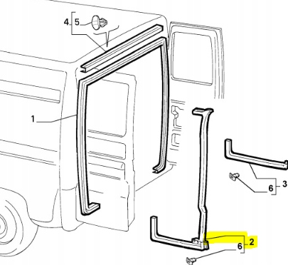фото №7, Уплотнитель дверь задних fiat ducato 1994-2006 высокий