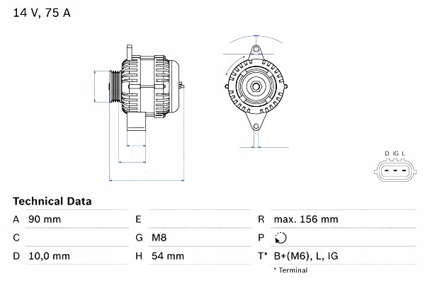 фото №2, Генератор suzuki swift 1.3 06- bosch