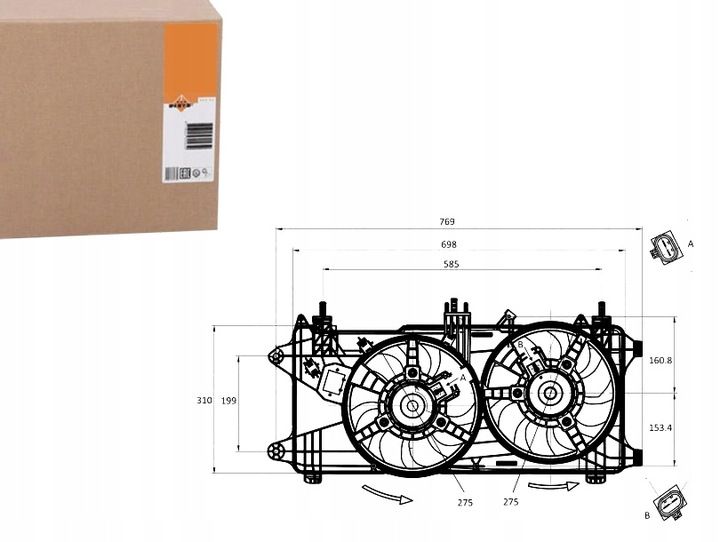 фото №1, Вентилятор радиатор fiat doblo 1,3 1,9d 01- nrf