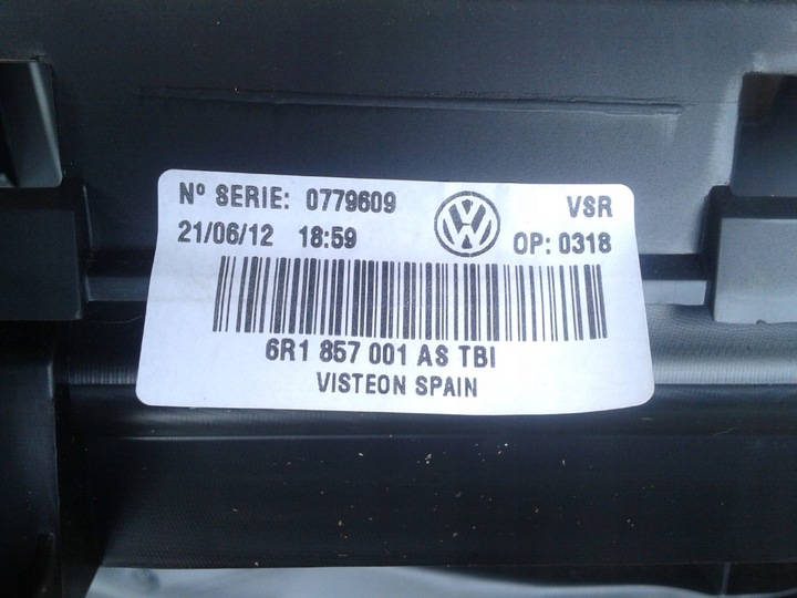фото №15, Панель роздавальна консоль vw polo 5 v 6r0 6c 09-17 6r1857001 as