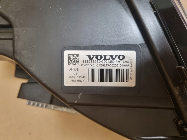 фото №11, Volvo xc90 ii рестайлинг 2016r полный led лампы лампа левая правая 31353153 31446688