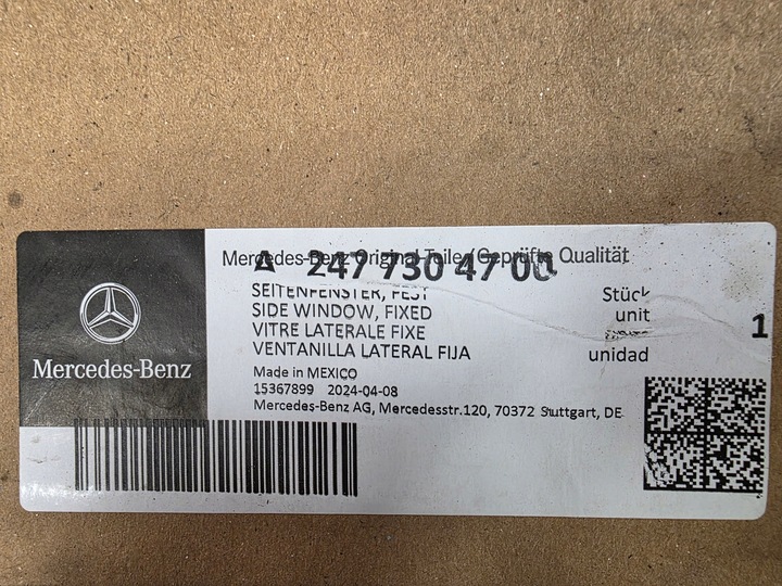 фото №3, Скло двері зад ліва mercedes glb w247 x247 a2477304700 нова оригінальна