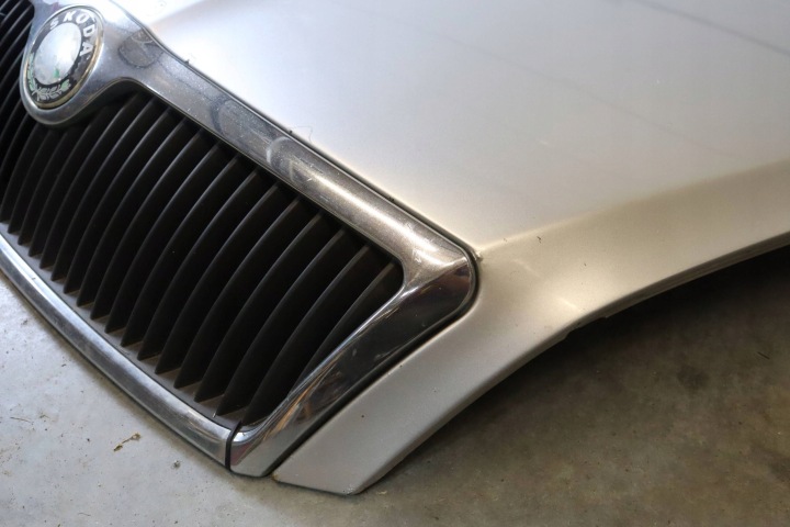 фото №6, Skoda octavia ii 2 капот передняя крышка двигателя серебряная решётка