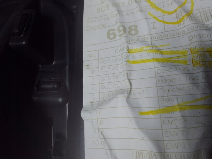 фото №13, Vw new beetle 16 - боковина оббивка праві зад 5c5867044 usa