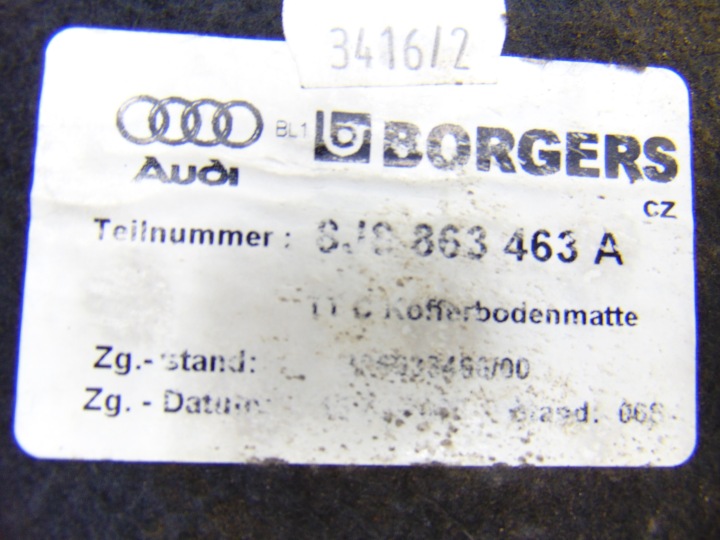 фото №9, Пол покрытие багажника audi tt 8j 8j8863463a