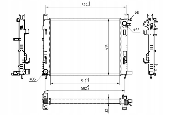 фото №2, Радиаторов clio 1.6i-16v-1.5dci 13- hart