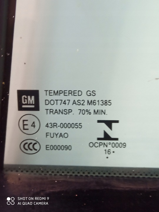 фото №3, Insignia b универсал стекло прокладка дверь левый зад 16