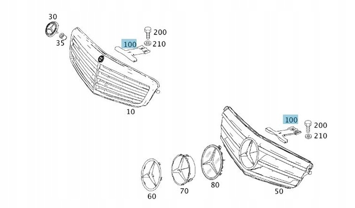 фото №3, Кронштейн решётка радиатор mercedes c класс w204