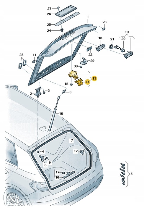 фото №1, Замок задньої кришки багажника audi a1 vw skoda seat aso оригінал новий
