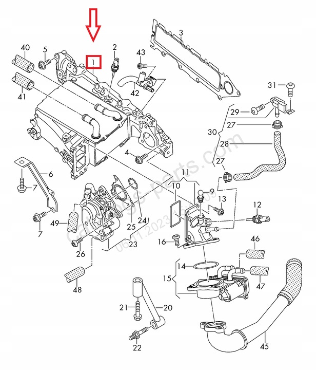 фото №14, Коллектор всасывающий vw оригинальный номер 04l129711ae audi a4 b8 b9 a5 audi a6 c7 2.0 tdi q5