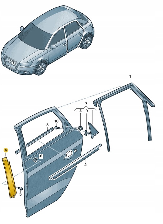фото №1, Накладка стойка b наружная зад правая audi a1 aso оригинал новая