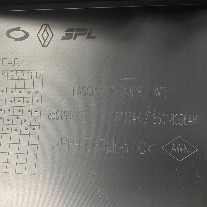 фото №13, Новий оригінальний номер спойлер дифузор бампера зад pdc renault koleos ii 850182410r