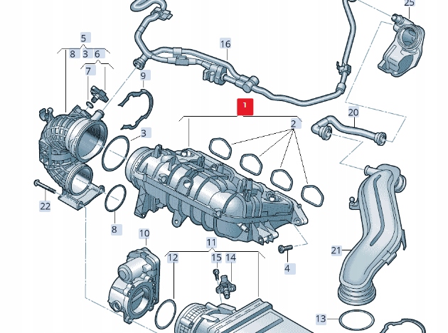 фото №11, Audi a1 sportback gba впуск manifold 05e129709f