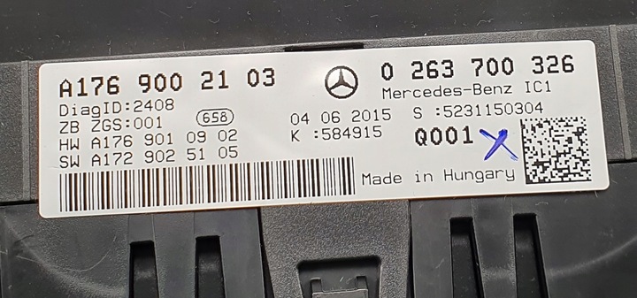 фото №7, Спідометр  mercedes w176 1.6 cgi a1769002103 європа