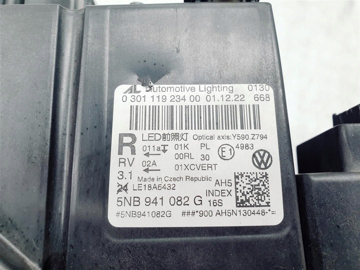 фото №13, Vw tiguan 5nb рестайлінг 20r+ права лампа перед повний led iq light ory eu !!!