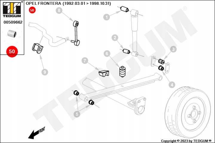фото №8, Втулка wah. opel t. frontera a 2,2/2,3td/2,5tds/2,8td