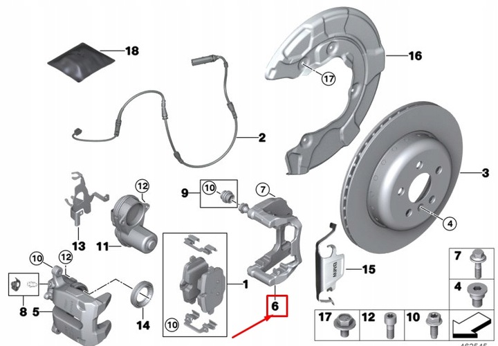 фото №7, Bmw x3 m f97 rear правий гальмівний супорт carrier 34206891774
