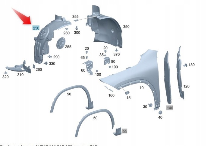 фото №15, Підкрилок праві перед mercedes eqa w243 gla w247 оригінальний номер a2478840200