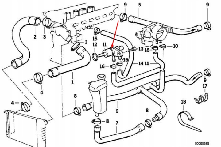 фото №8, Bmw 3 e36 термостат pomocniczy 13541730682 1730682 2.5 бензин 141 kw