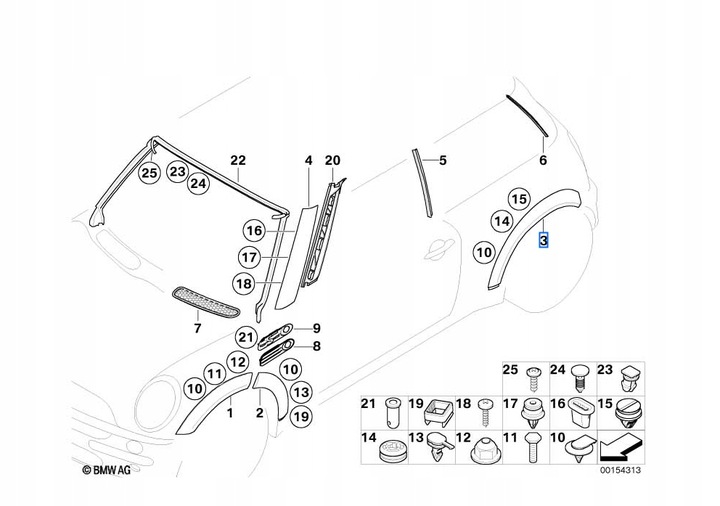 фото №12, Mini r50 r52 r53 планка накладка крыльев зад оригинальный номер l