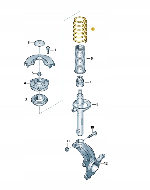 фото №2, Пружина підвішування гвинтова перед оригінальний номер vw passat 3c0411105c