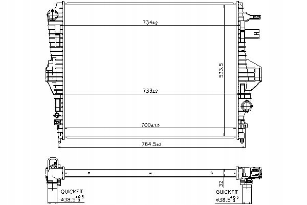 фото №12, Радиаторов двигателя nissens 65297 7p0121253a