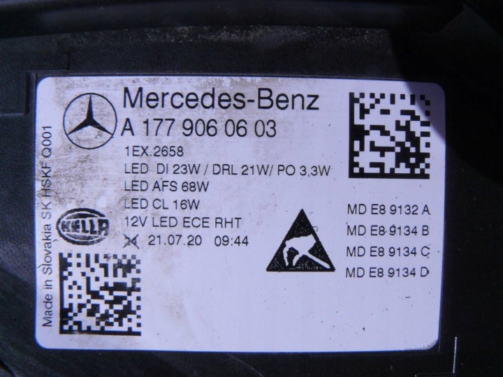 фото №15, Mercedes a-kl w177 фара передняя правая полный led multibeam