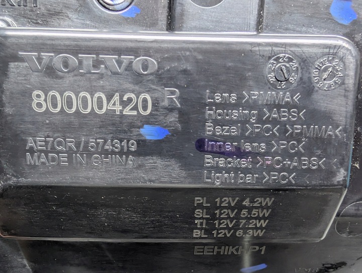 фото №12, Volvo ex30 ex 30 лампа зад права 80000420