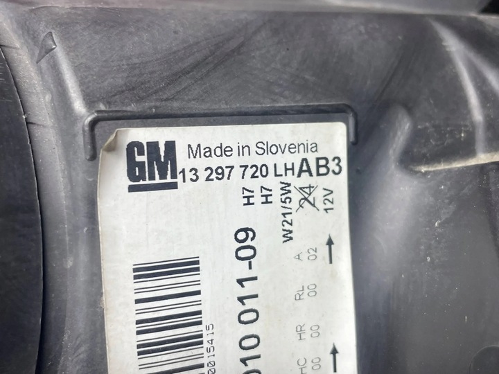 фото №14, Opel astra j 2010 13297720 лампа лівий перед ліва передня