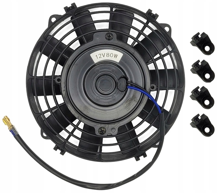 фото №1, Вентилятор универсальный радиатор 8" 195mm прямой - нажимной