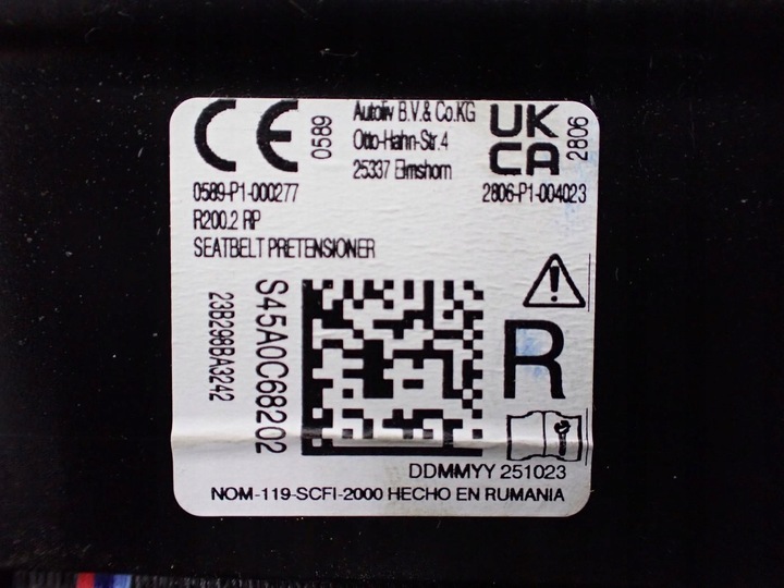 фото №7, Pas безпеки натягувач праві зад s45a0c68202 м-пакет bmw 4 i4 g26 24r