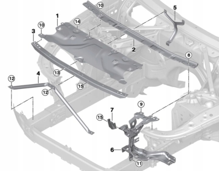 фото №10, Kpl x2 панель крепления фар левый правые крепление лампы кронштейн pas переднее bmw 5 g30 g31