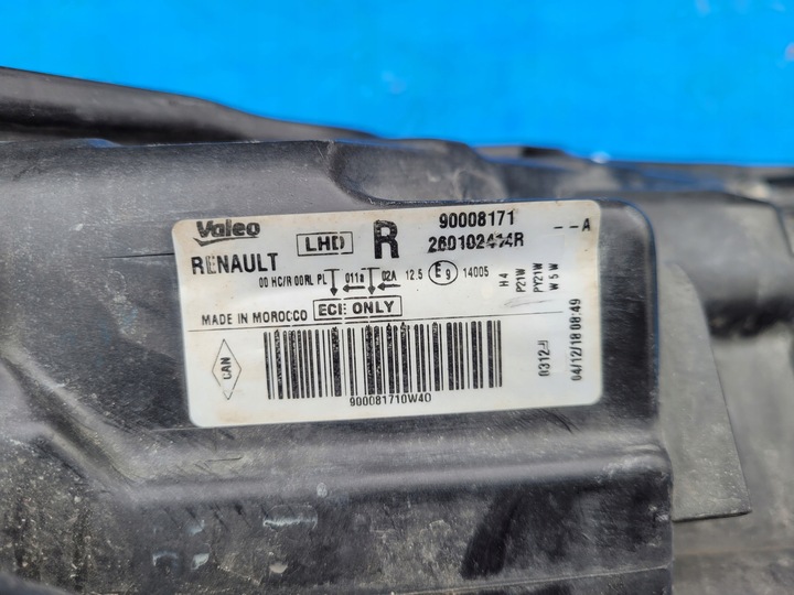 фото №10, Dacia доккер lodgy | фара правий лампа права перед європа 260102414r