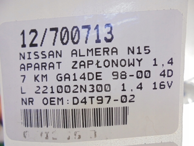 фото №9, Nissan almera n15 пристрій запалення запалювання 221002n300 1,4 16v d4t97-02