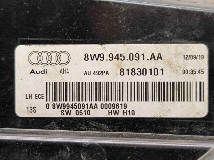 фото №13, Audi a4 s4 b9 8w 2020 левая сторона лампа задняя